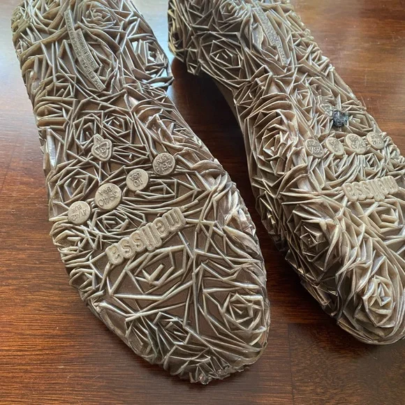 Melissa + Campana Women's Intricate Rose Antique Bronze Flats - Picture 4 of 5